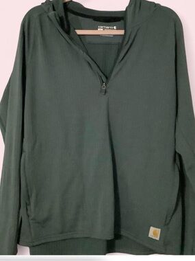 Carhartt Teal Quarter-Zip Pullover
